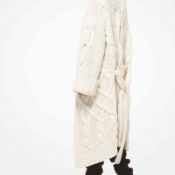 NWT MICHAEL KORS Cable-Knit Oversized Cardigan - Picture 11 of 12